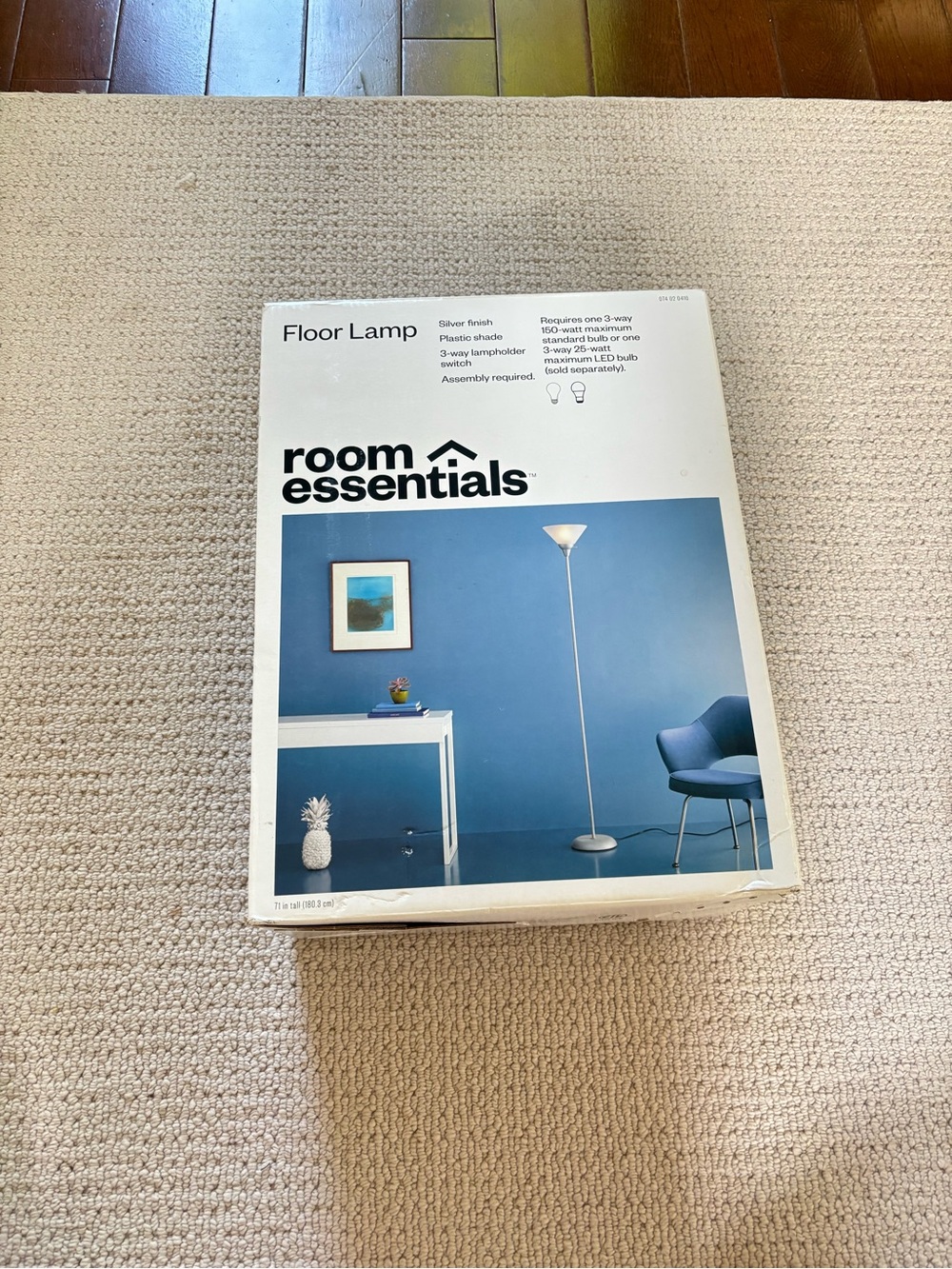Room Essentials White Floor Lamp Box with Blue Accent Image